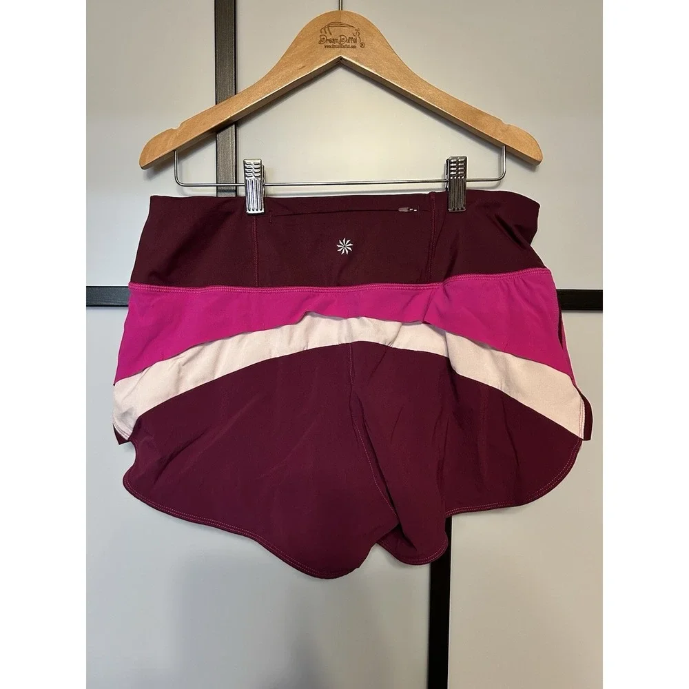 Athleta‎ Women's Exercise Shorts Purple Size Small Zip Pocket